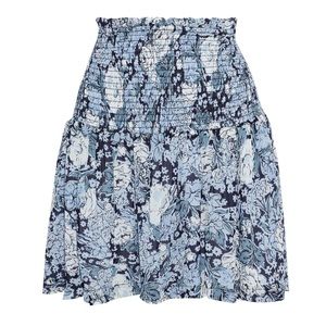 GANNI silk georgette skirt with smocked waist